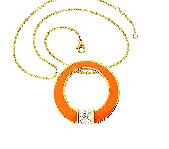 QP45 Circle of Life Orange Energy Quantum Pendant 5.5ct Crystal
