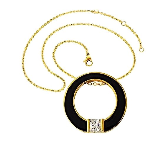 QP45 Circle of Life Black-Gold Energy Quantum Pendant Crystal
