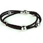 QBL1 Inzai Multi-Strand Leather & Stainless Steel Ball Magnetic Bracelet