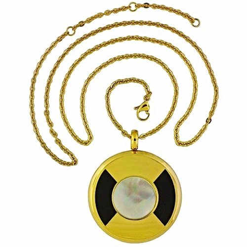 QP57 Tohoku Gold Quantum Energy Pendant Mother of Pearl