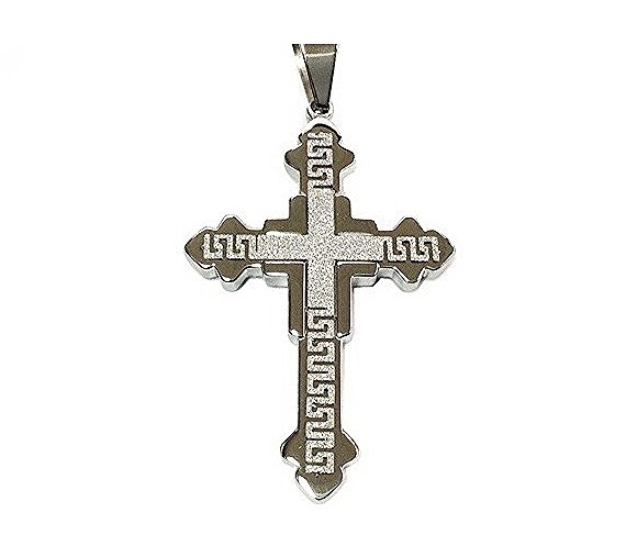 QC53 Cross Energy Pendant with Silver Sparkle