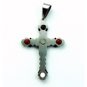 QC53 Cross Energy Pendant with Silver Sparkle