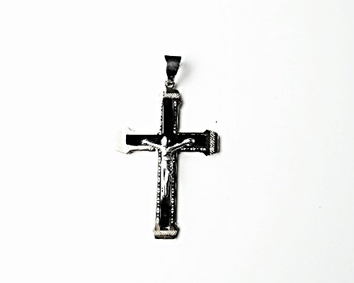 QC55 3-Layered 2-Tone Cross Energy Pendant Necklace