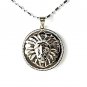QP59 Lion Head Silver Quantum Energy Pendant with Crystals