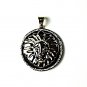 QP59 Lion Head Silver Quantum Energy Pendant with Crystals