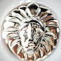 QP59 Lion Head Silver Quantum Energy Pendant with Crystals