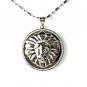 QP59 Lion Head Silver Quantum Energy Pendant with Crystals
