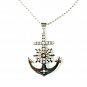 QP58 Anchor Classic Quantum Energy Nautical Symbol Pendant with Crystals