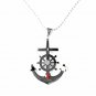 QP58 Anchor Classic Quantum Energy Nautical Symbol Pendant with Crystals