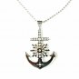 QP58 Anchor Classic Quantum Energy Nautical Symbol Pendant with Crystals