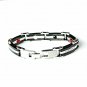 QB33 Ikeda 2-Tone Quantum Energy Power Bracelet with 4 Energies Crystals