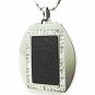 QP-10 Quantum Pendant Rectangular Cz Crystals in Round 316L Stainless Steel