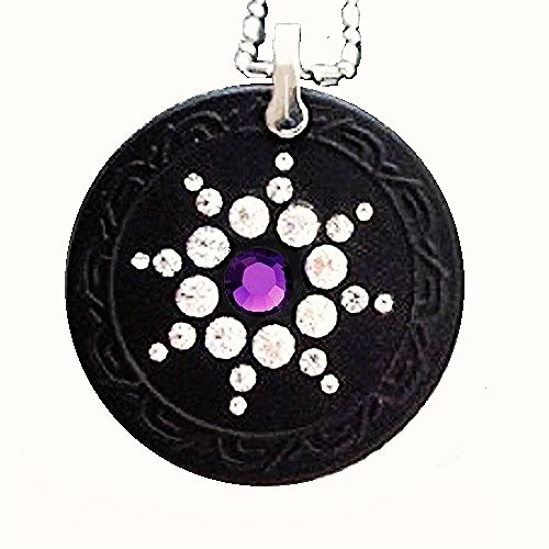QP7 Quantum Necklace 5K Negative Ion Swarovski Amethyst February Birthday