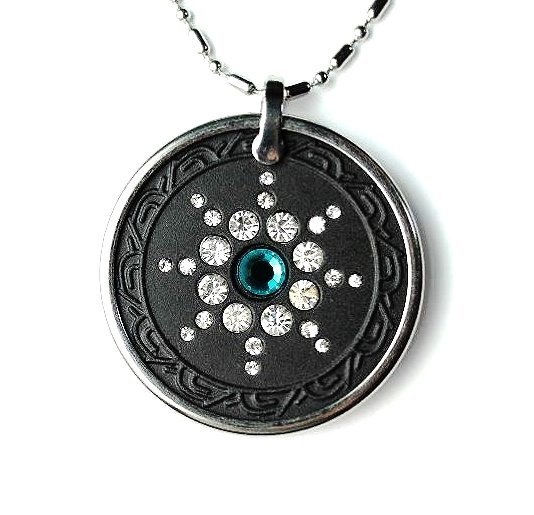 QP7 Signature Quantum Necklace Energy 5K Neg Ion Swarovski Blue Zircon December