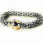 WQB6 Dalimara Women's Snake Mesh Stainless Steel w/ Crystals Magnetic Bracelet