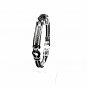 QB5 Dalimara Kasugai Double-cord Rubber & Stainless Steel Crystal Bracelet