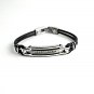 QB5 Dalimara Kasugai Double-cord Rubber & Stainless Steel Crystal Bracelet