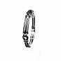 QB5 Dalimara Kasugai Double-cord Rubber & Stainless Steel Crystal Bracelet