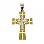 QC14 Quantum Cross Stainless Steel 3-Layer Pendant 3-Energy with Crystals