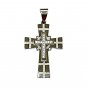 QC14 Quantum Cross Stainless Steel 3-Layer Pendant 3-Energy with Crystals
