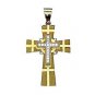 QC14 Quantum Cross Stainless Steel 3-Layer Pendant 3-Energy with Crystals