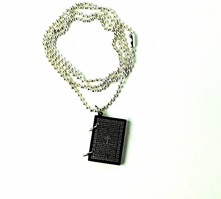 QP23 Dalimara Magnetic Pendant Gothic Cross with Nano Card & 23" Black Chain