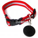 Dalimara Small Reflective Pet Collar & Nano Q Pendant - Red
