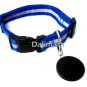 Dalimara Reflective Pet Collar & Nano Q Pendant Blue