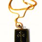 QP19 Dalimara Magnetic Pendant Gold Cross Dog Tag with 23" Chain