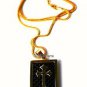 QP19 Dalimara Magnetic Pendant Gold Cross Dog Tag with 23" Chain