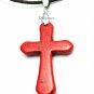 Quantum Cross Pendant Turquoise Apple Red with Far Infrared