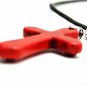 Quantum Cross Pendant Turquoise Apple Red with Far Infrared