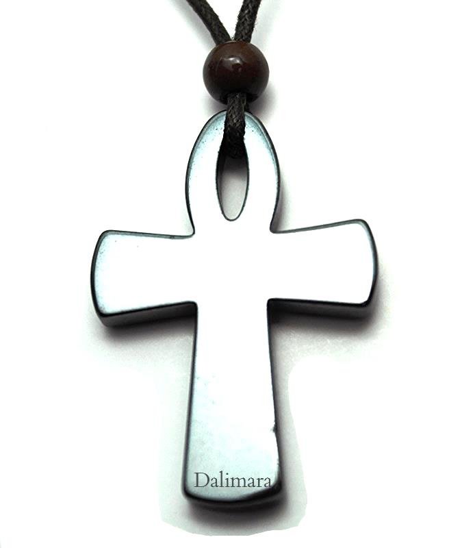 Quantum Cross Pendant Black Onyx with Neo Magnets & Germanium