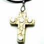 Quantum Cross Pendant Turquoise White with Tourmaline