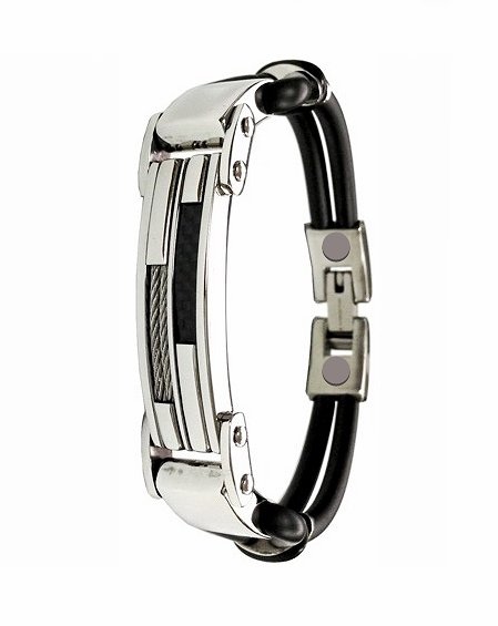 QB15 Iwakura Multi-cord Rubber & Stainless Steel Quantum Bracelet
