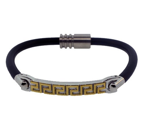 QB13 Dalimara Woven Leather & Stainless Steel Magnetic Bracelet Black