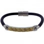 QB13 Dalimara Woven Leather & Stainless Steel Magnetic Bracelet Black