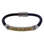 QB13 Dalimara Woven Leather & Stainless Steel Magnetic Bracelet Black