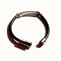 QB13 Dalimara Woven Leather & Stainless Steel Magnetic Bracelet Black