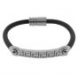 QB13 Dalimara Woven Leather & Stainless Steel Magnetic Bracelet Black