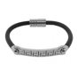 QB13 Dalimara Woven Leather & Stainless Steel Magnetic Bracelet Black