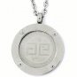 QP31 Shiny Stainless Steel Magnetic Greek Key Design Necklace