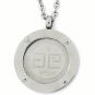 QP31 Shiny Stainless Steel Magnetic Greek Key Design Necklace