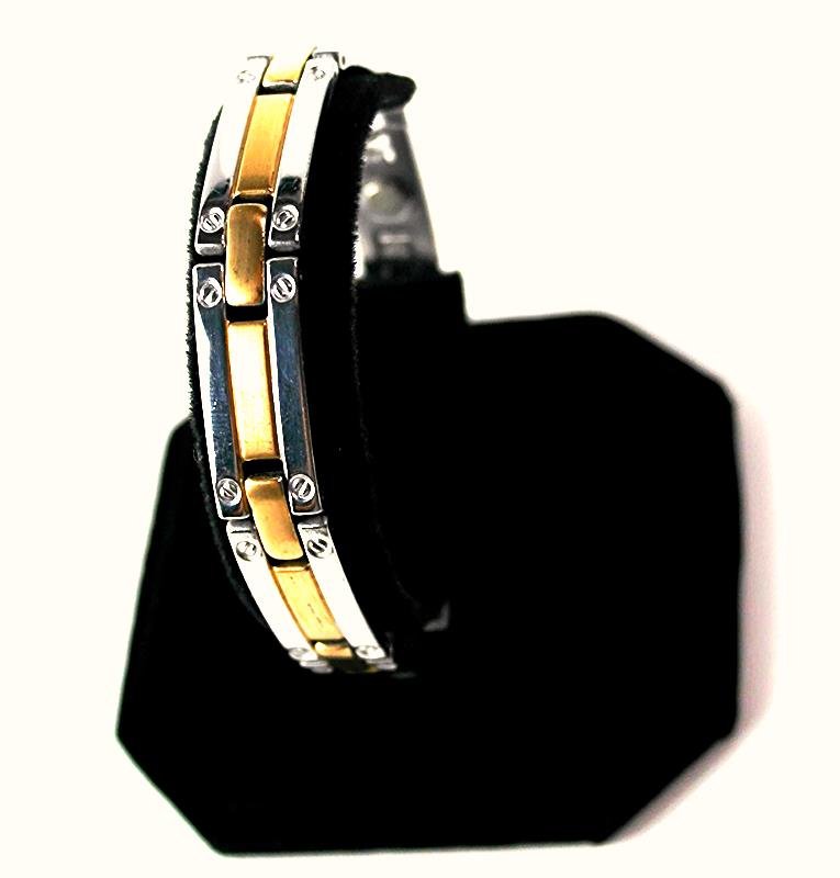 QB19 Dalimara Magnetic Stainless Steel Men's Fancy Screw 2-Tone Bracelet