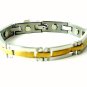 QB19 Dalimara Magnetic Stainless Steel Men's Fancy Screw 2-Tone Bracelet