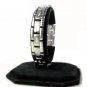 QB20 Dalimara Magnetic Stainless Steel Men's Bracelet with Crystals