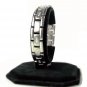QB20 Dalimara Magnetic Stainless Steel Men's Bracelet with Crystals