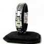 QB20 Dalimara Magnetic Stainless Steel Men's Bracelet with Crystals