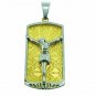 QC28 Dalimara Dog Tag Cross Pendant Energized with Natural Minerals