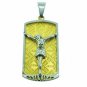 QC28 Dalimara Dog Tag Cross Pendant Energized with Natural Minerals